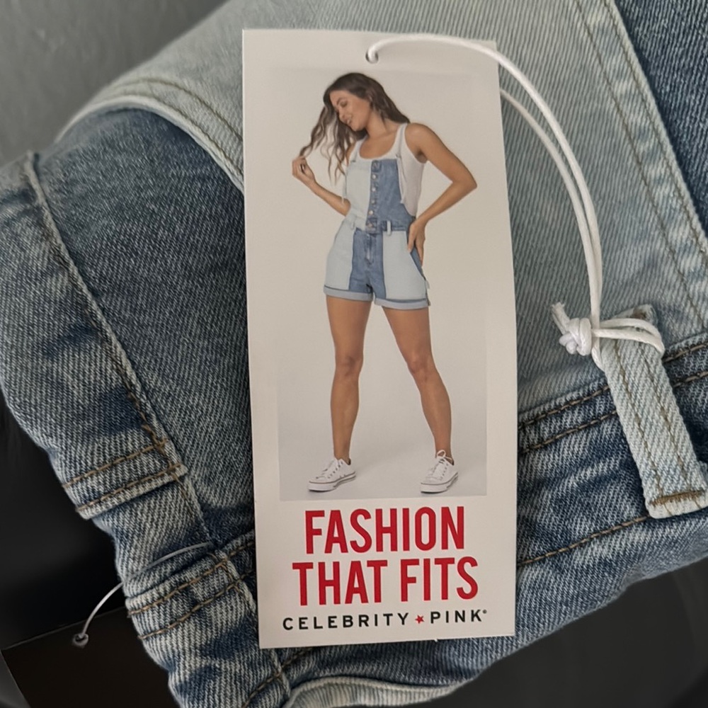 Celebrity Pink Blue Denim Overalls